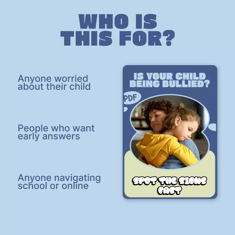 Is Your Child Being Bullied? Spot the Signs Fast – Printable Parent Checklist | Signs My Child Might Be Bullied | School & Cyberbullying Awareness Guide