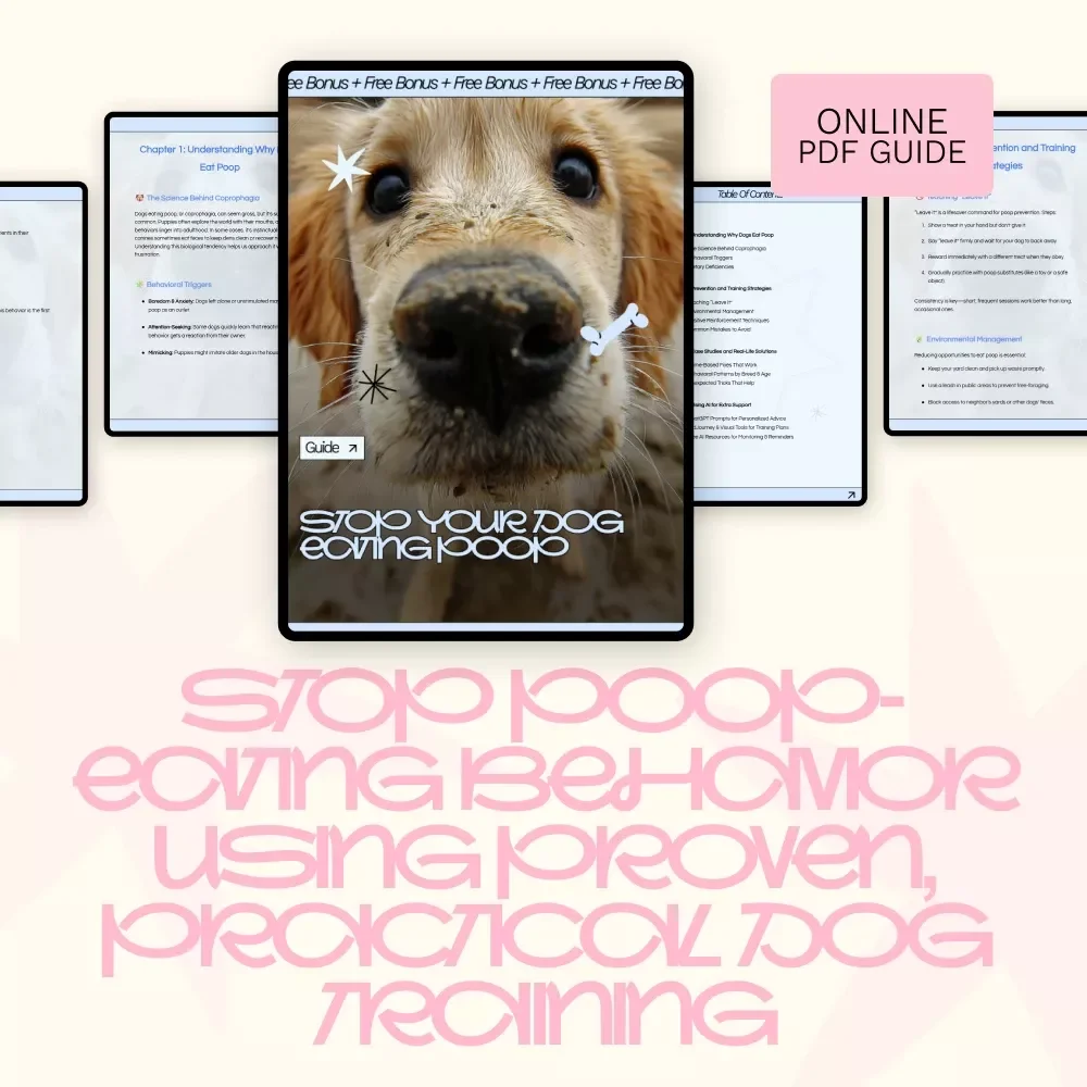 Stop Your Dog Eating Poop – Practical Dog Training Guide, Coprophagia Solution eBook, Puppy Behavior Fix Checklist, Positive Reinforcement Training Download