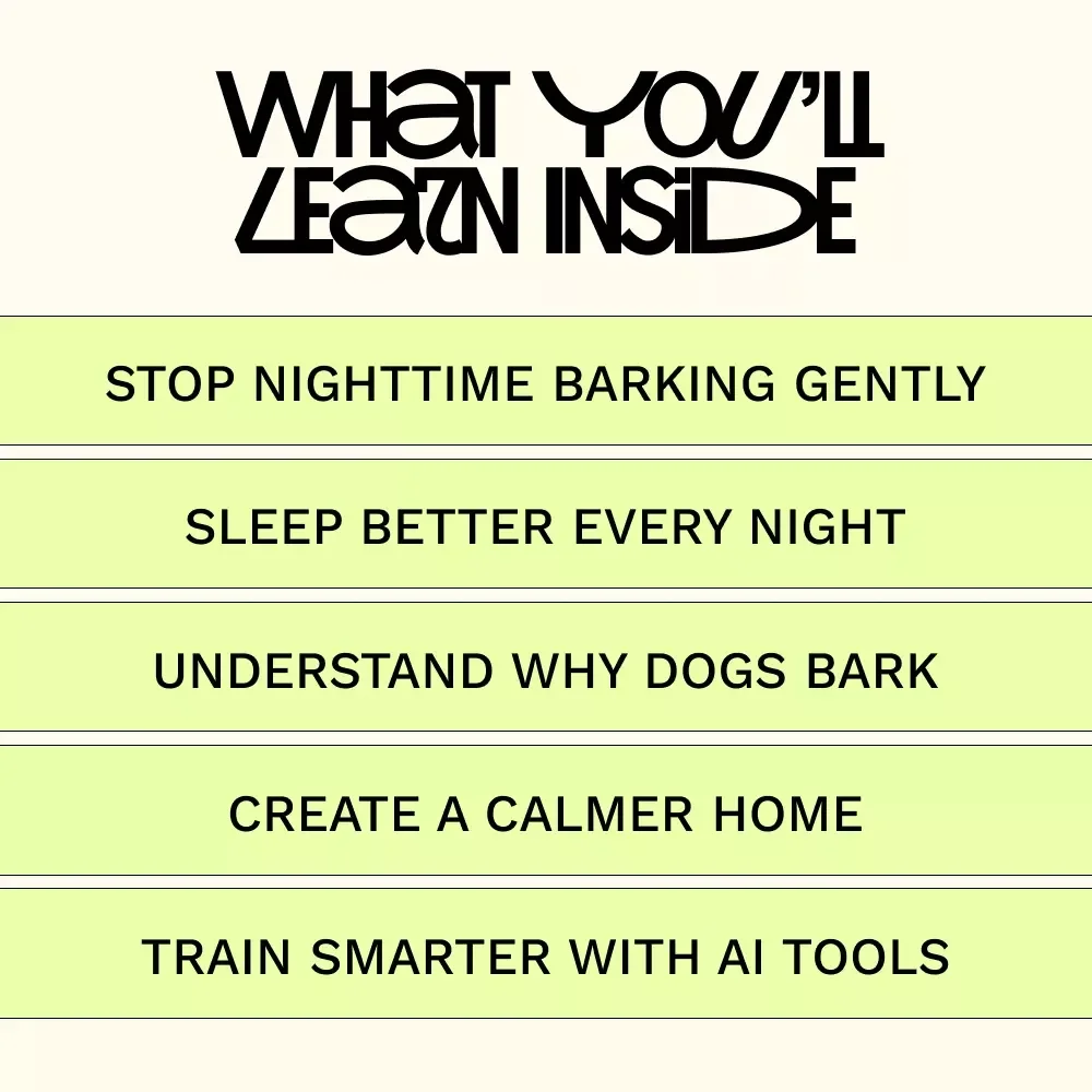Smart Ways to Stop Your Dog from Barking | Nighttime Dog Barking Guide, Quiet Dog Training eBook, Peaceful Nights Checklist for Dog Owners