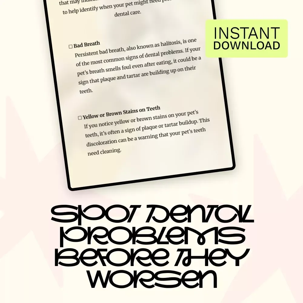 Signs Your Pet Needs a Dental Cleaning – Printable Checklist for Pet Owners | Easy Guide to Signs of Pets Needing Dental Cleaning