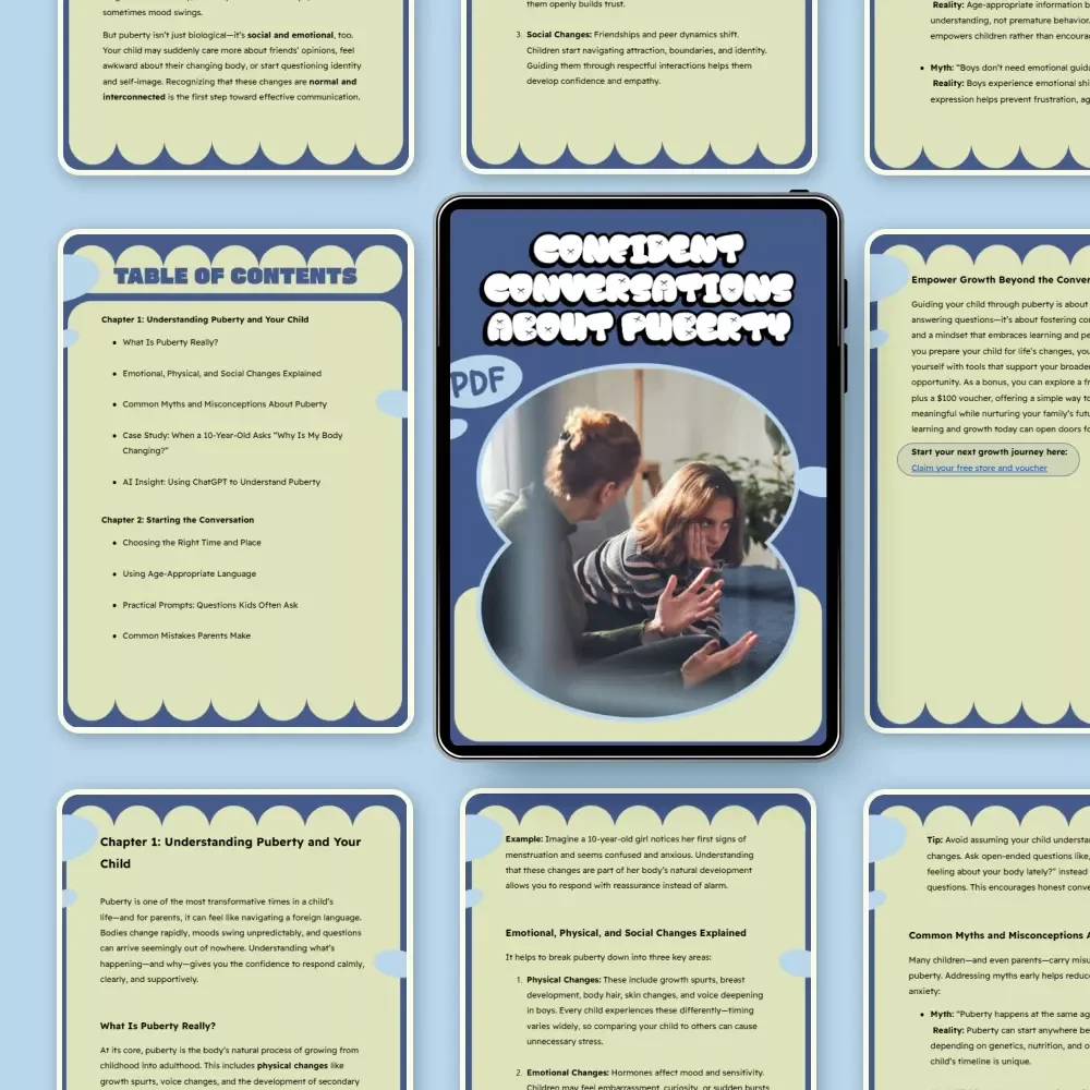 Confident Conversations About Puberty – A Practical Parent Guide for How to Handle Kids Asking About Puberty, Talking About Body Changes, Emotions & Growing Up With Confidence