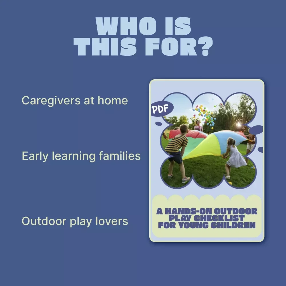 A Hands-On Outdoor Play Checklist for Young Children | Easy Outdoor Play Ideas for Young Children | Printable Screen-Free Activity Guide