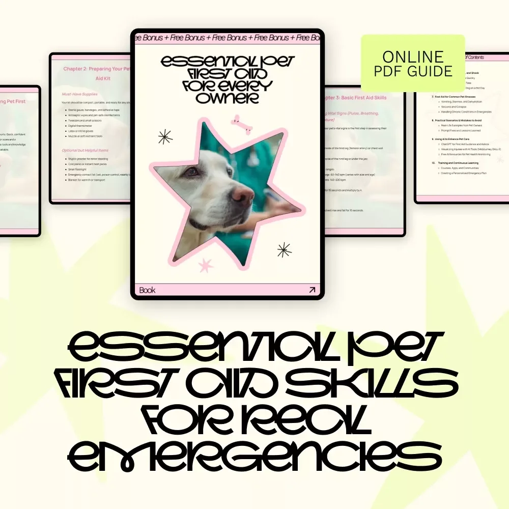 Essential Pet First Aid for Every Owner | Pet Emergency Guide, Pet First Aid Checklist, Dog & Cat Safety eBook, Instant Digital Download
