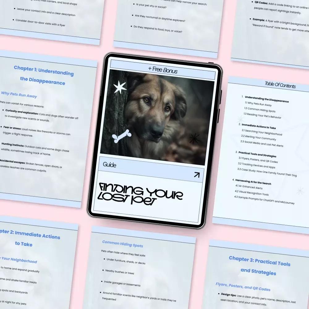 Finding Your Lost Pet – Lost Pet Guide eBook, Digital Download Checklist for Missing Dog or Cat, Pet Recovery Search Plan