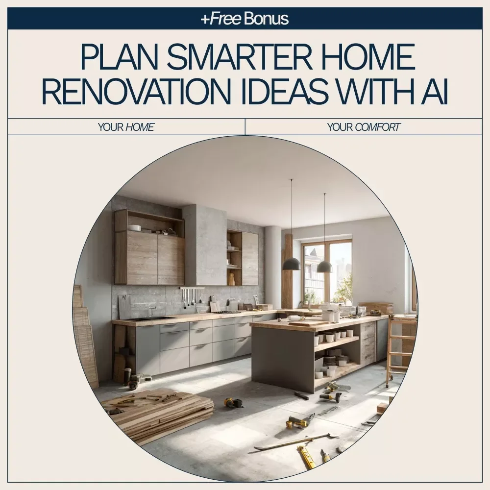 Plan Smarter Home Renovation Ideas with AI | Step-by-Step eBook for ai help for planning home renovation ideas, Layouts, Budgets & Timelines