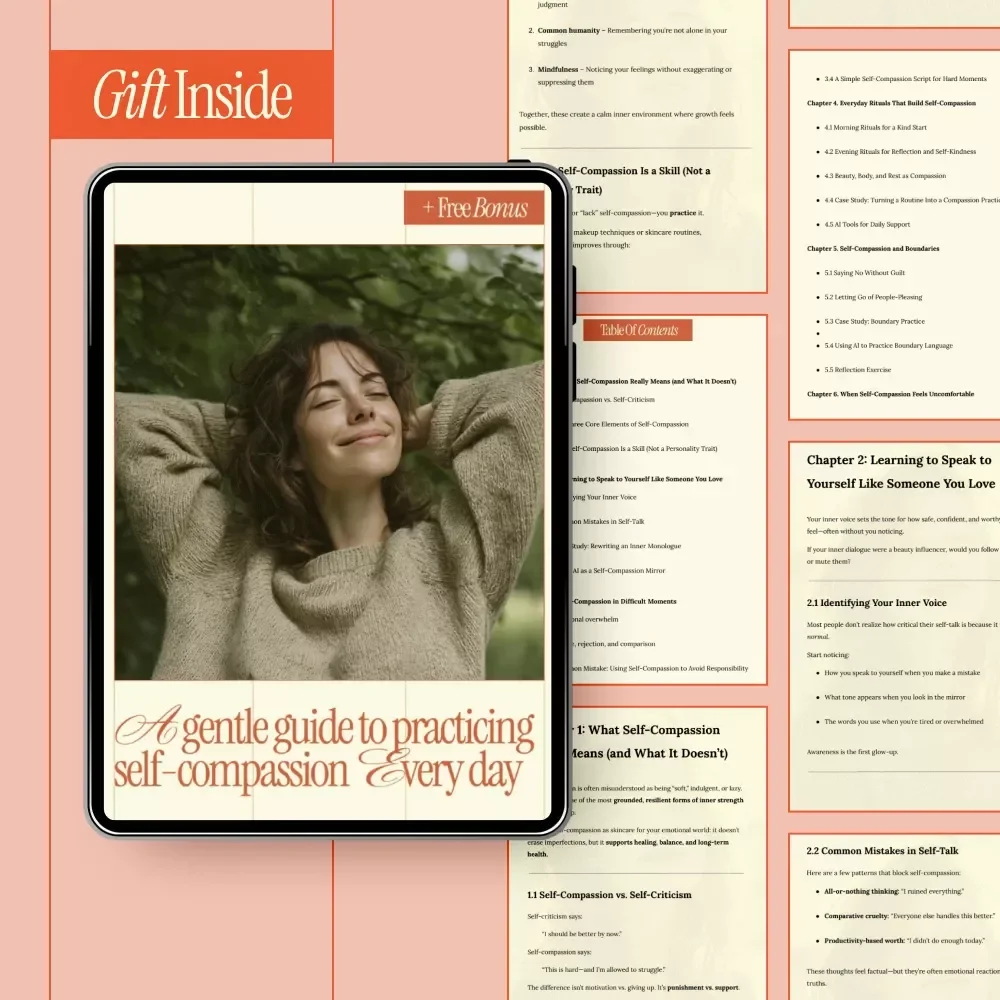 A Gentle Guide to Practicing Self-Compassion Every Day – An eBook with Practical Ways to Practice Self-Compassion, Daily Rituals, Boundaries, and Kind Self-Talk