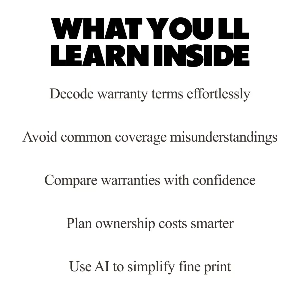 Warranty Basics Made Simple – Easy Guide to Average New Car Warranty Coverage for Smart Buyers | Digital eBook Download