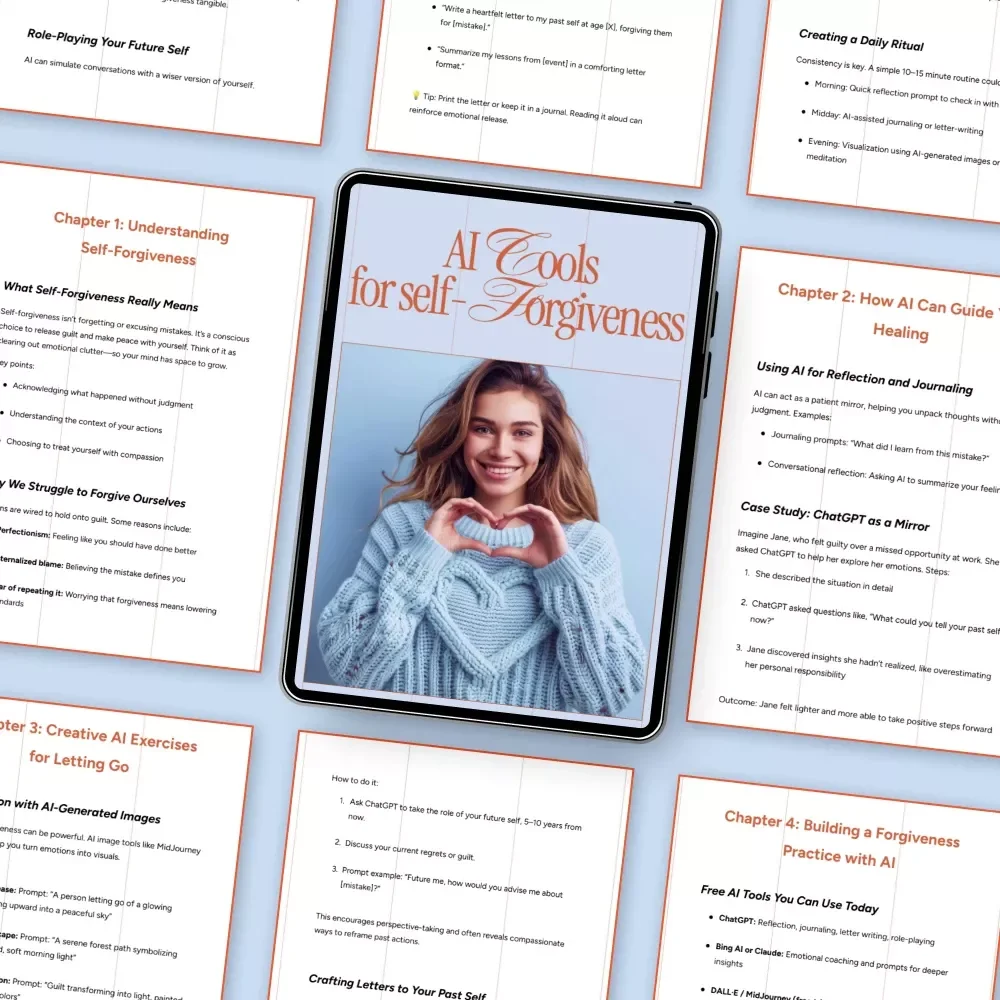 AI Tools for Self-Forgiveness Guide – AI to Help You Forgive Yourself for Past Mistakes | Digital Healing & Reflection Workbook