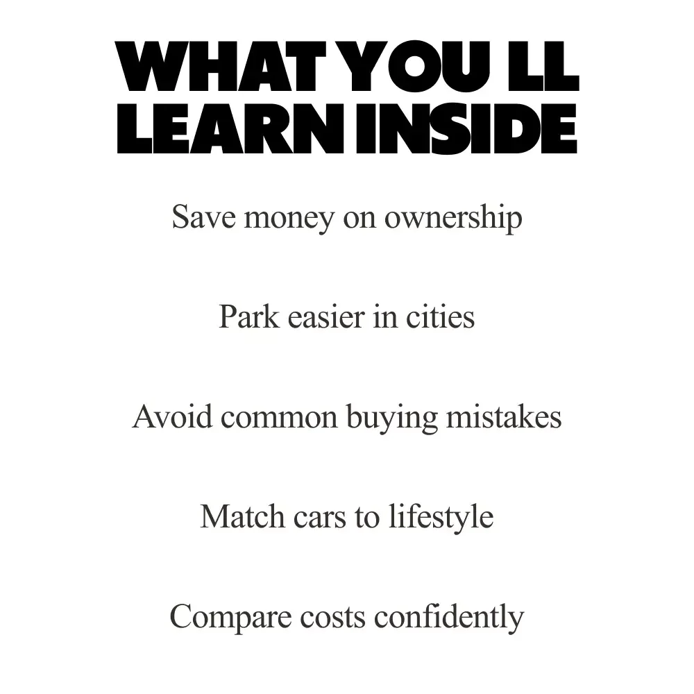 City Smart Rides | Practical Ebook Guide to the Best Compact Cars fo City Driving, Urban Car Buying Checklist & Real City Case Studies