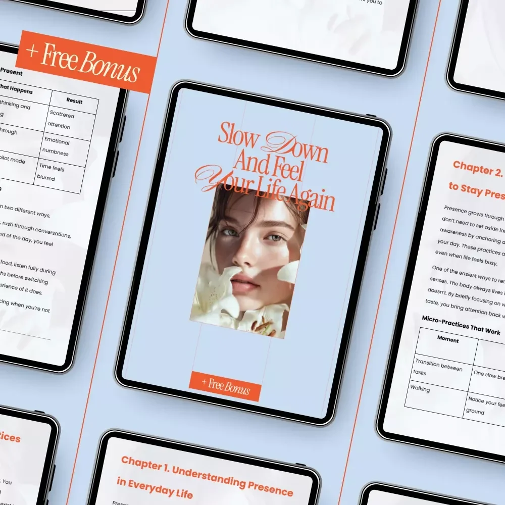 Slow Down and Feel Your Life Again – Mindfulness Guide for Presence, Emotional Awareness & Simple Daily Practices | Digital Download eBook