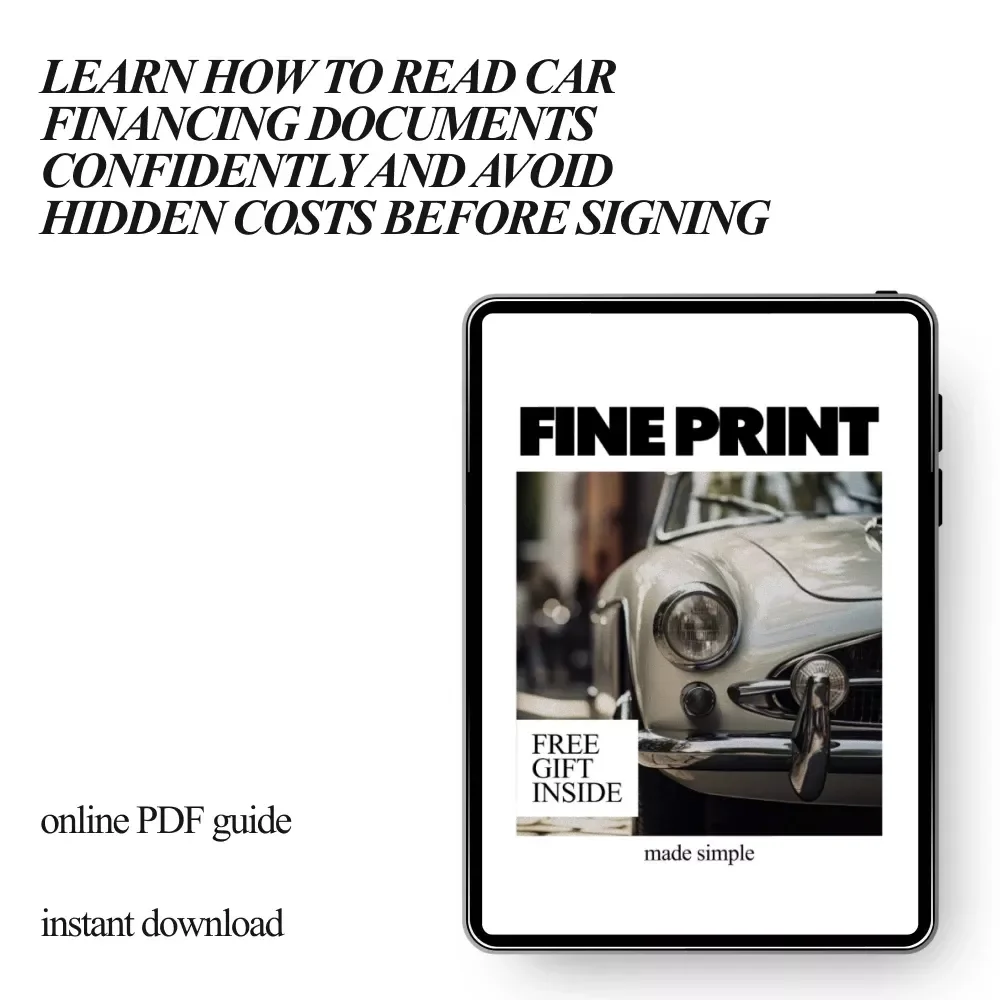 Fine Print Made Simple | Ebook Guide on How to Read Car Financing Documents, Understand APR, Fees, Loan Terms & Buyer Rights