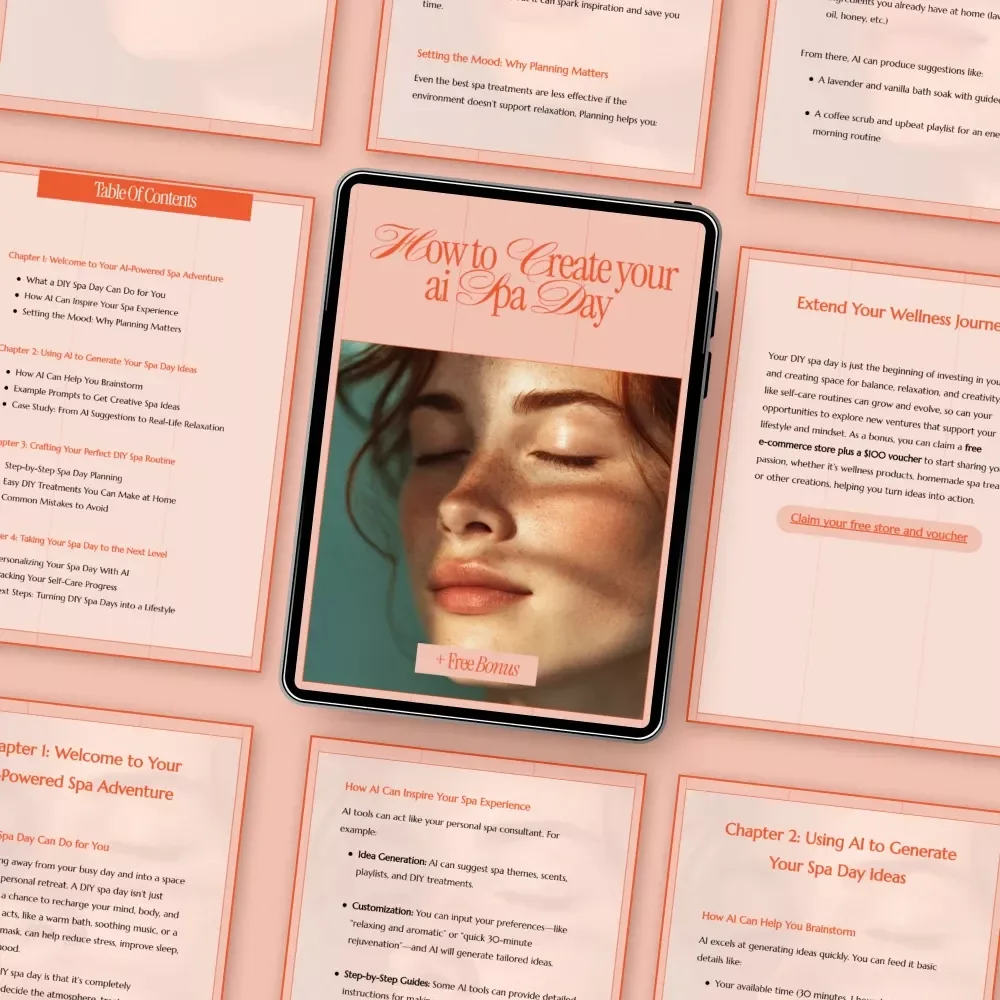 How to Create Your AI Spa Day | Digital Guide for Using AI to Generate Ideas for a DIY Home Spa Day, Self-Care Planning & Relaxation Routine