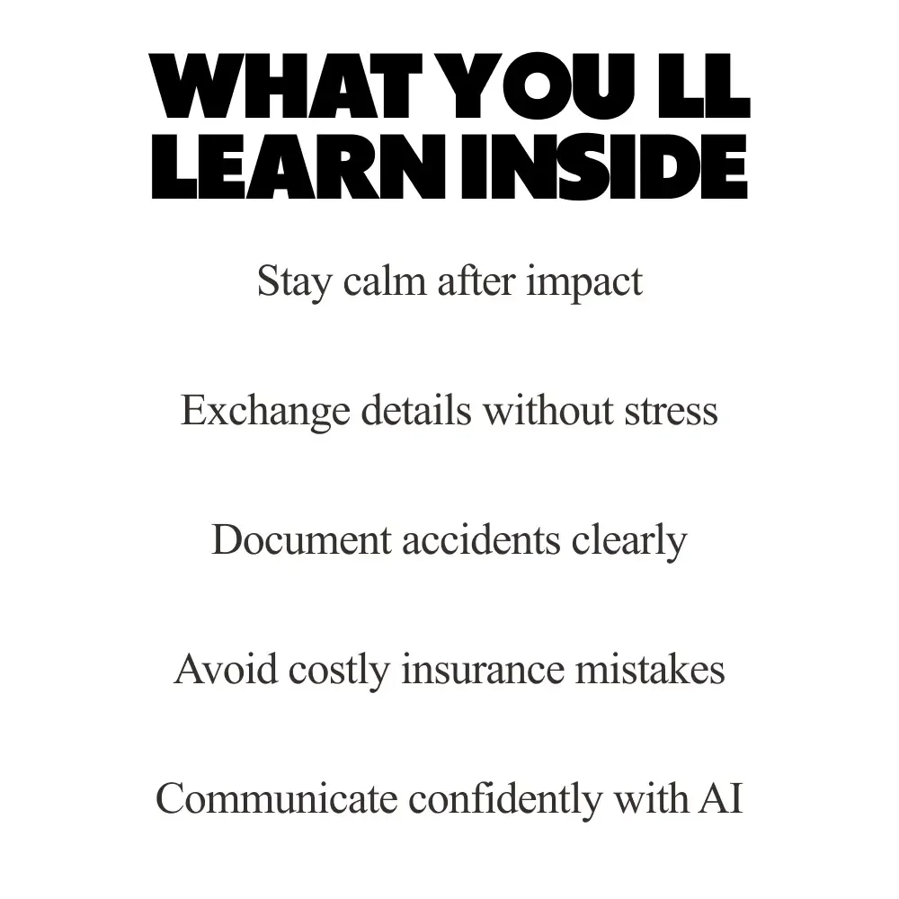 Small Crash Smart Moves – What to Do After Minor Car Accident eBook | Step-by-Step Guide for Calm, Smart Decisions After a Fender Bender
