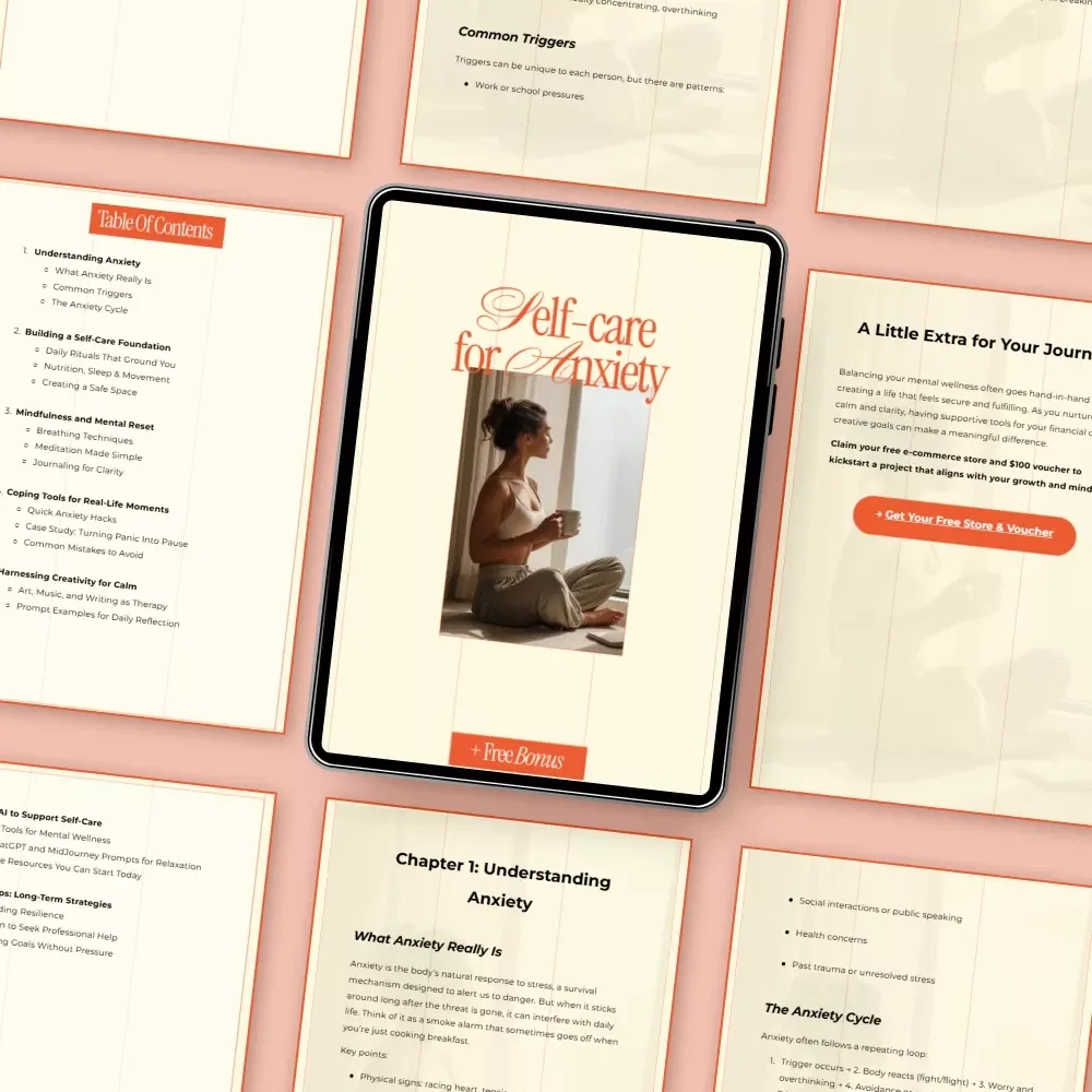 Self-Care for Anxiety | Calming Anxiety Relief eBook, Practical Self-Care for Anxiety Guide, Mindfulness & Coping Tools Digital Download