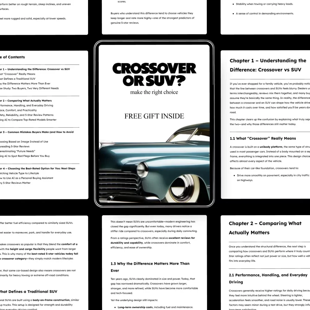 Crossover or SUV? Make the Right Choice – Smart Buying Guide for crossover vs suv Decisions, Digital Download