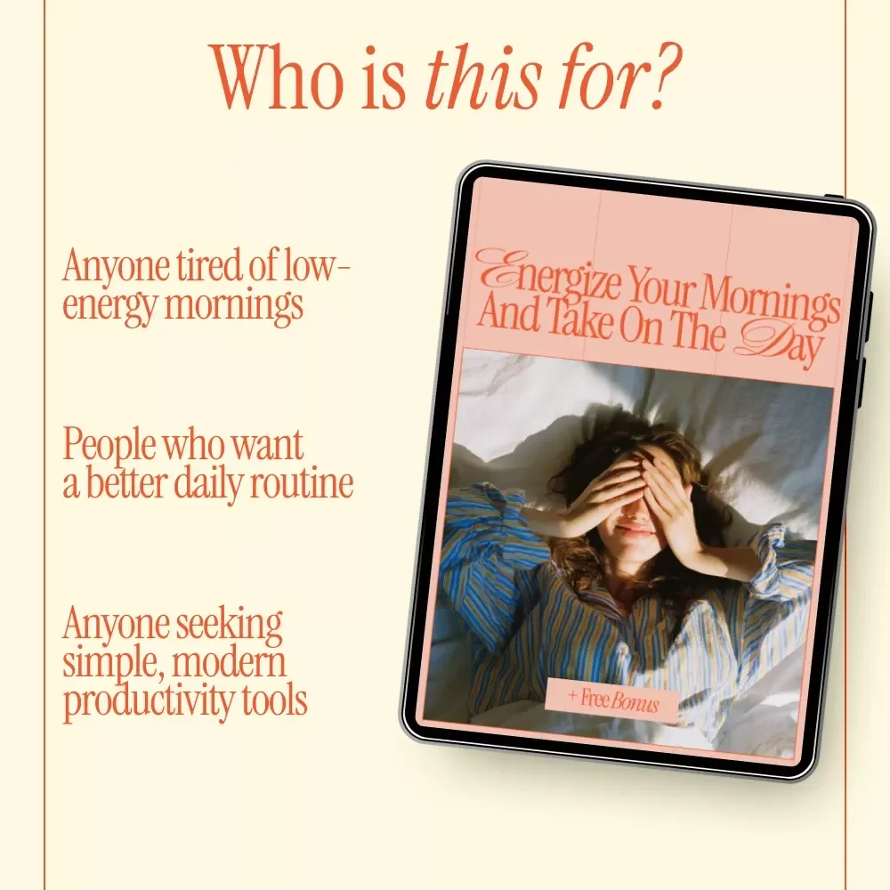 Energize Your Mornings and Take on the Day – Morning Routine for More Energy Guide | Daily Energy Habits, Productivity & Vitality Digital Download