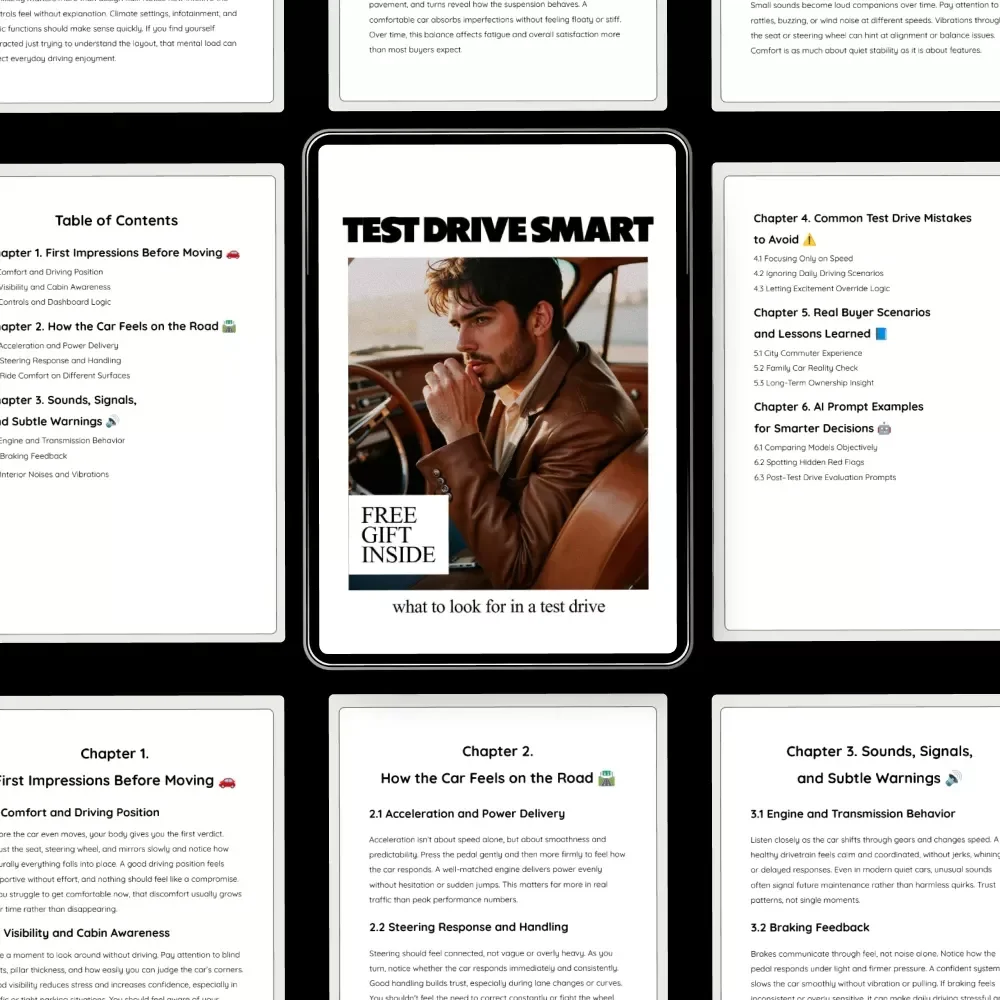 Test Drive Smart – Practical eBook Guide on What to Look for in a Test Drive | Confident Car Buying Checklist & Decision Tool