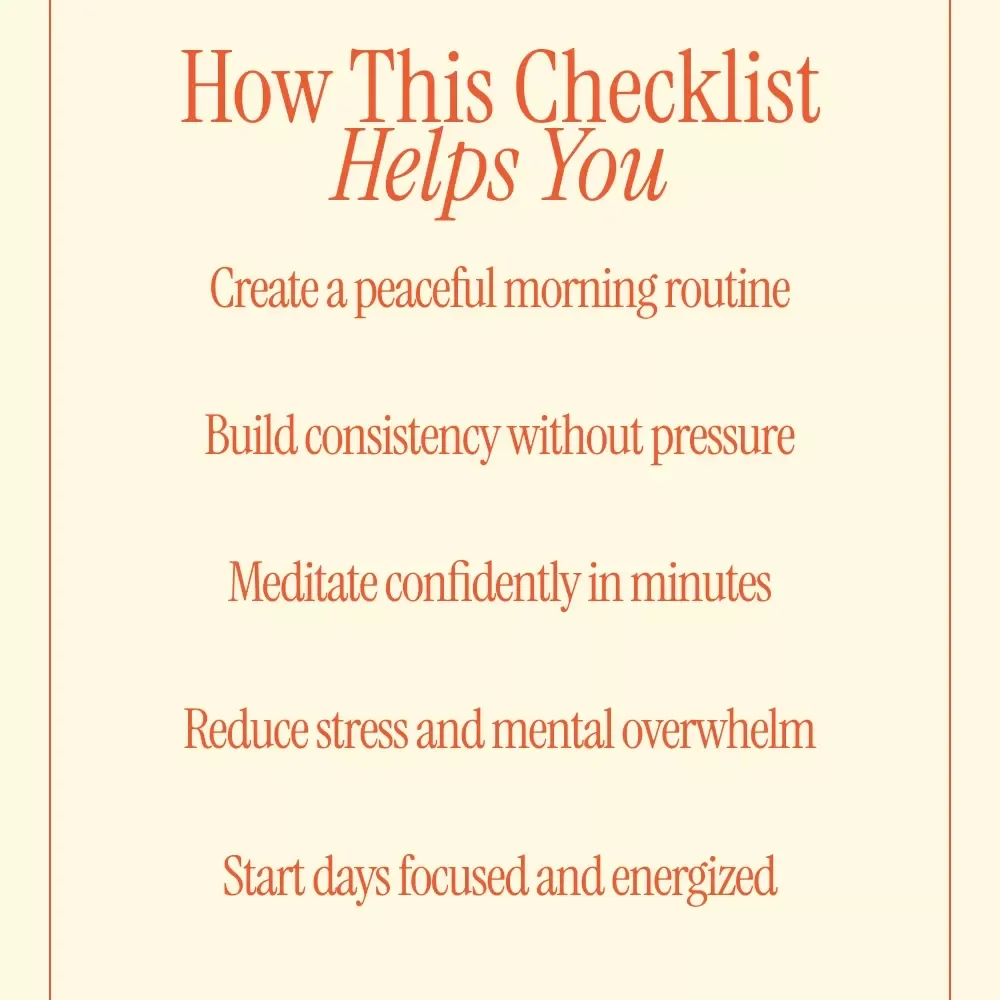 Your Fun & Easy Morning Meditation Habit Checklist – Simple Daily Routine Guide for How to Build a Morning Meditation Habit, Calm Morning Ritual, Printable Digital Download