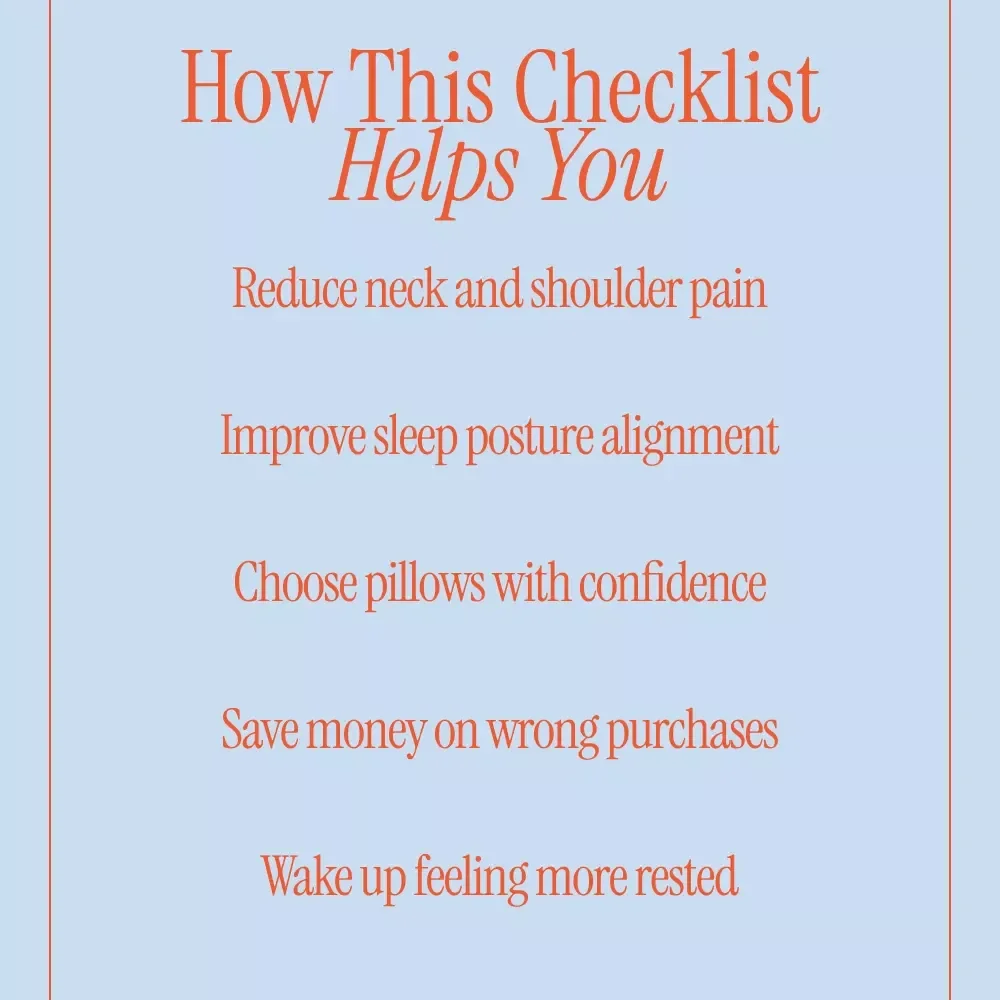 The Right Pillow for Your Sleep Position Checklist | How to Choose the Right Pillow for Your Sleep Position | Sleep Posture Guide Digital Download