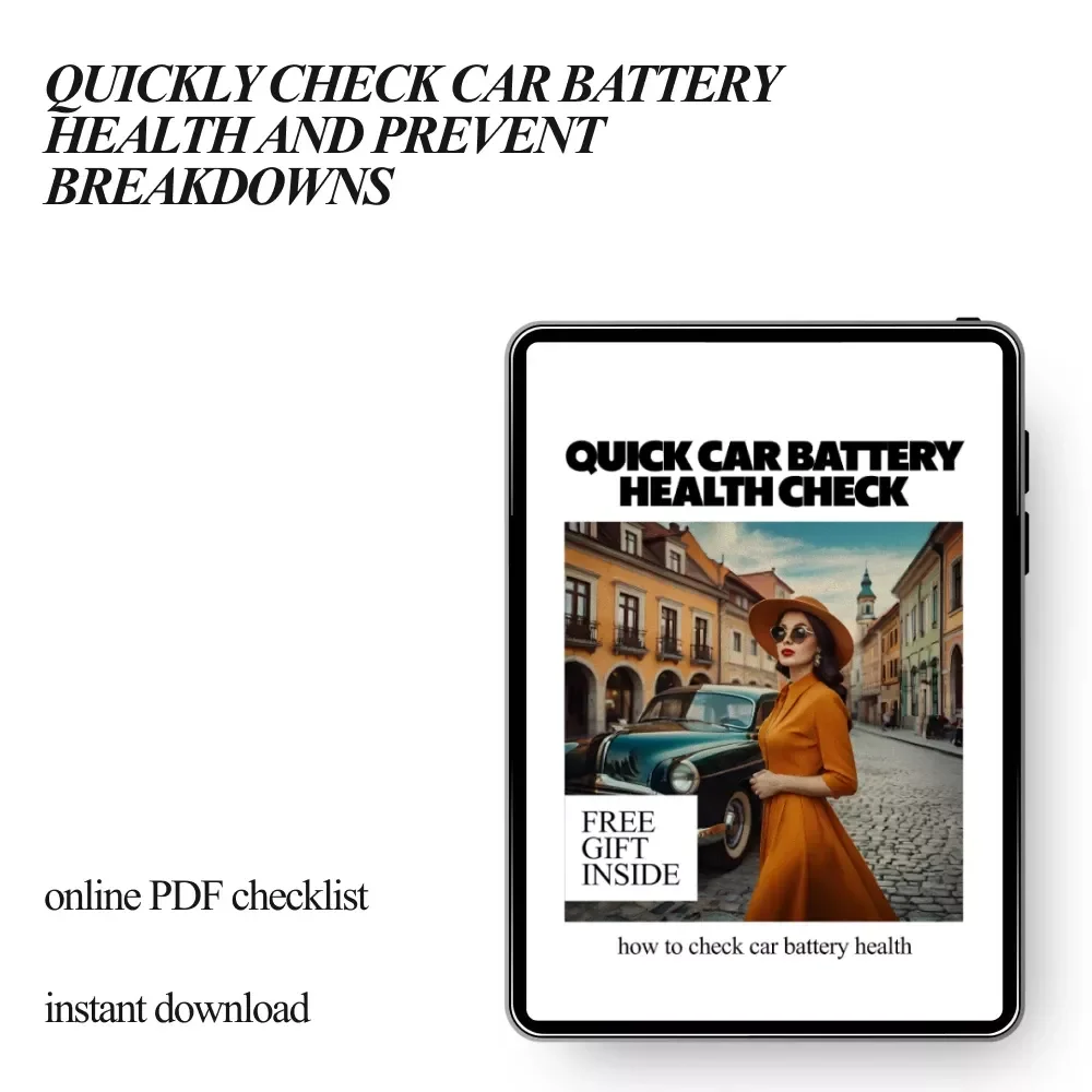 Quick Car Battery Health Check | Easy DIY Checklist for How to Check Car Battery Health | Printable & Digital Download