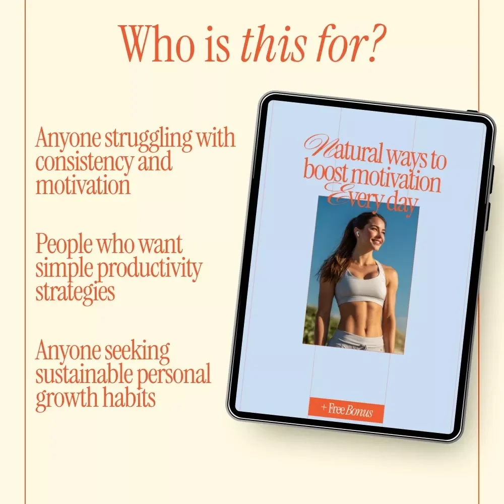 Natural Ways to Boost Motivation Every Day – Daily Motivation Guide, Mindset & Habits eBook, Productivity & Energy Checklist
