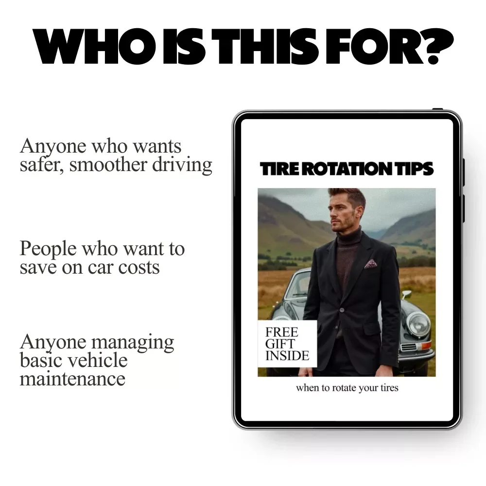 Tire Rotation Tips – Easy Tire Rotation Guide, Vehicle Maintenance Checklist, Car Care eBook, Auto Safety & Fuel Efficiency Digital Download