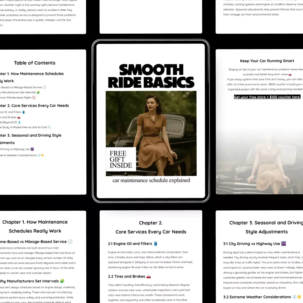 Smooth Ride Basics – A Practical eBook with a Car Maintenance Schedule Explained for Confident, Stress-Free Ownership