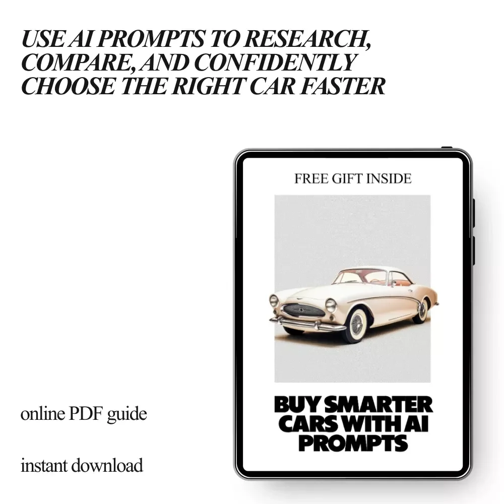 Buy Smarter Cars With AI Prompts | Smart Guide for AI Prompts for Car Buying Research, Compare Vehicles Faster, Confident Decisions