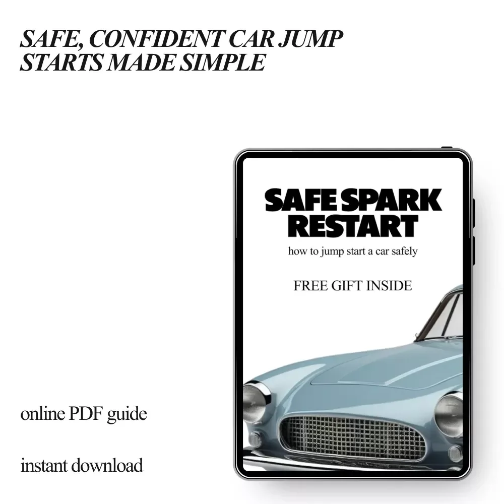Safe Spark Restart – Jump Starting Basics Guide, Car Battery Safety eBook, Step-by-Step Jump Start Checklist, Roadside Emergency Digital Download