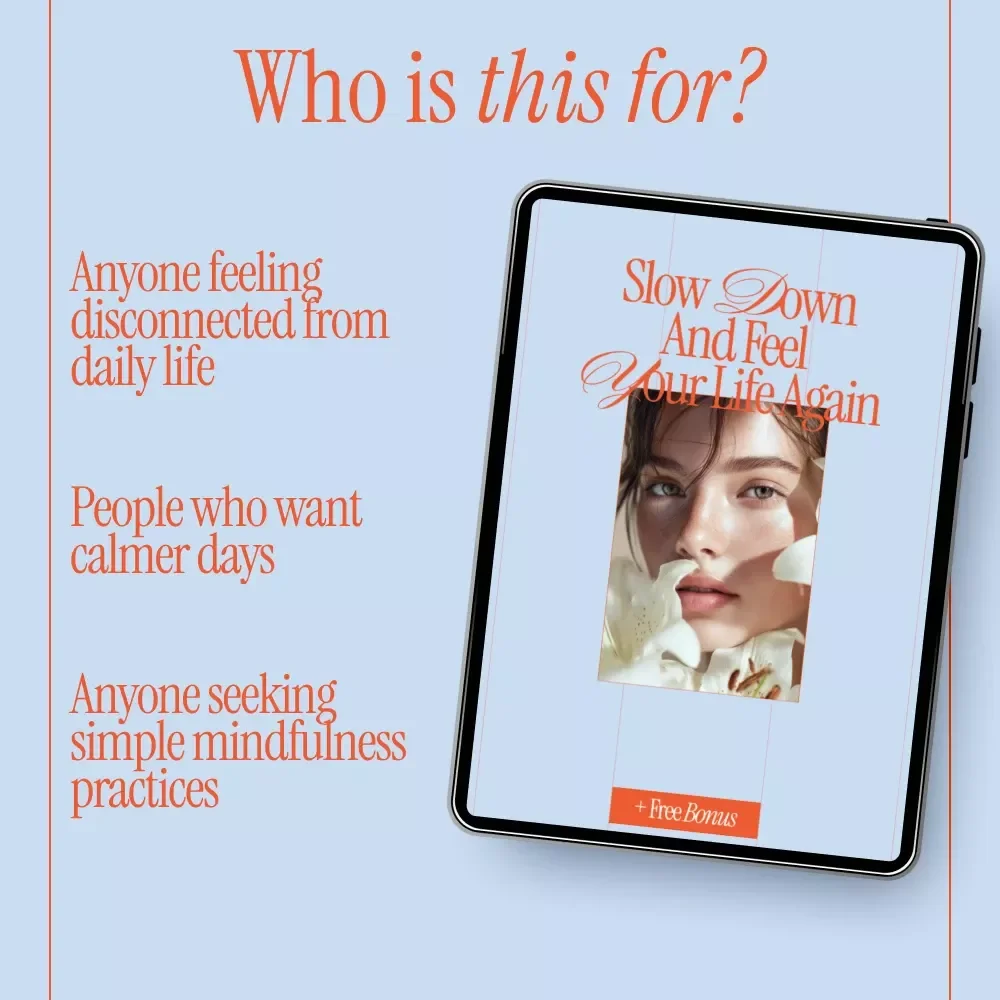 Slow Down and Feel Your Life Again – Mindfulness Guide for Presence, Emotional Awareness & Simple Daily Practices | Digital Download eBook