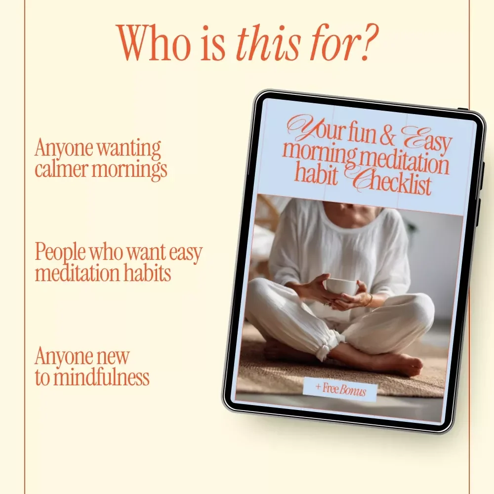 Your Fun & Easy Morning Meditation Habit Checklist – Simple Daily Routine Guide for How to Build a Morning Meditation Habit, Calm Morning Ritual, Printable Digital Download