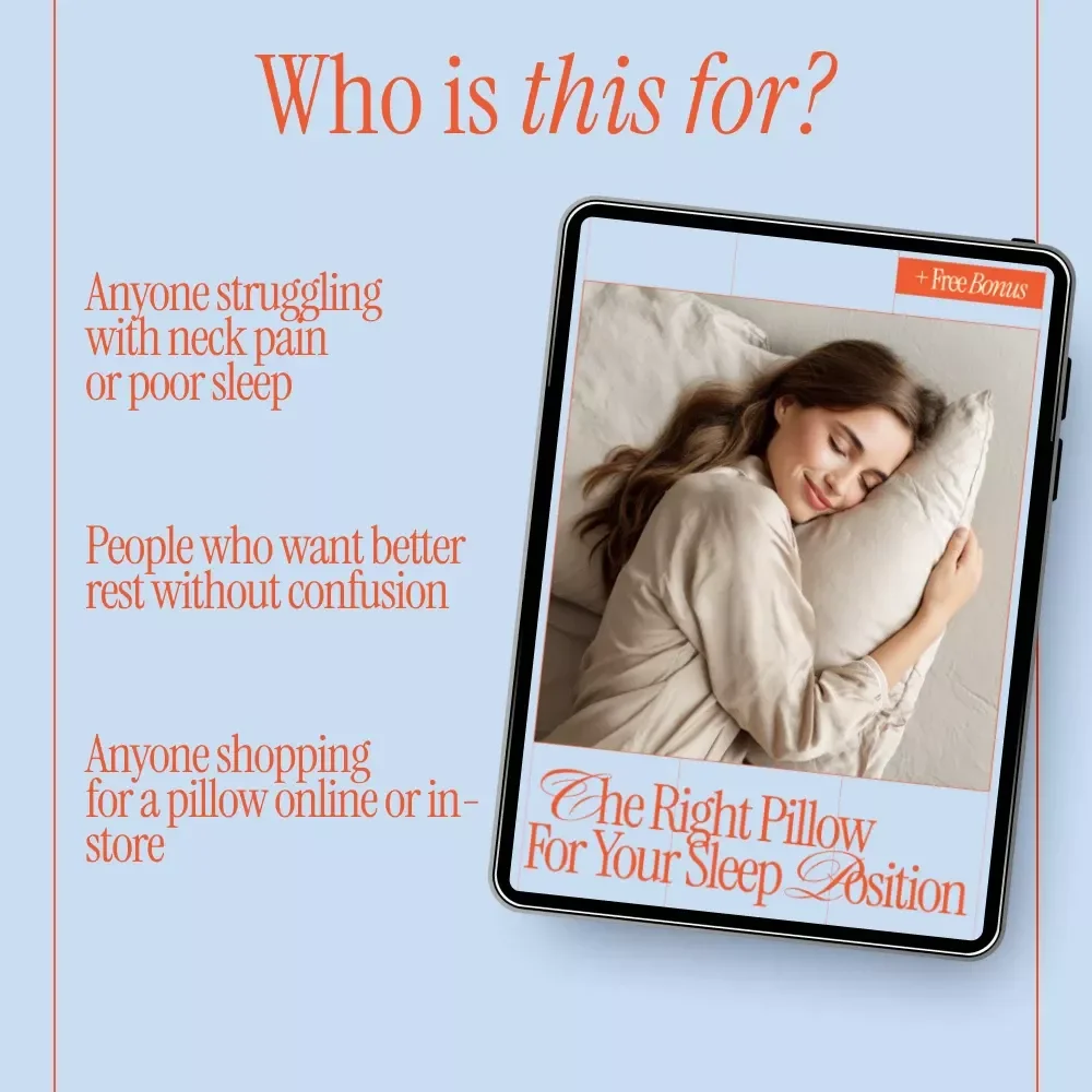 The Right Pillow for Your Sleep Position Checklist | How to Choose the Right Pillow for Your Sleep Position | Sleep Posture Guide Digital Download