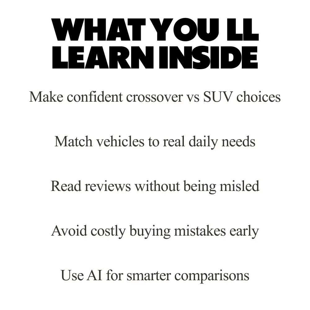 Crossover or SUV? Make the Right Choice – Smart Buying Guide for crossover vs suv Decisions, Digital Download
