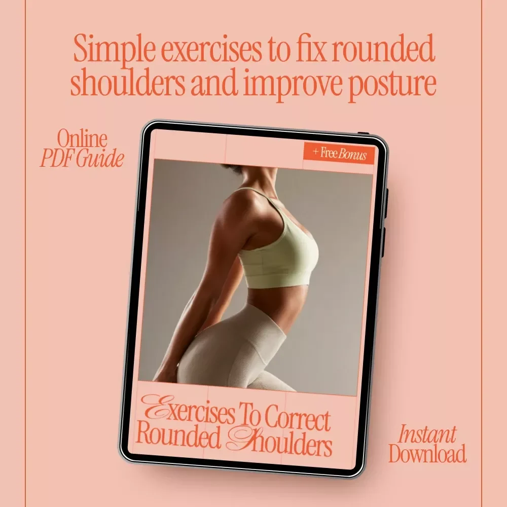 Exercises to Correct Rounded Shoulders – Easy Posture Correction Exercises for Rounded Shoulders Guide | Digital Download
