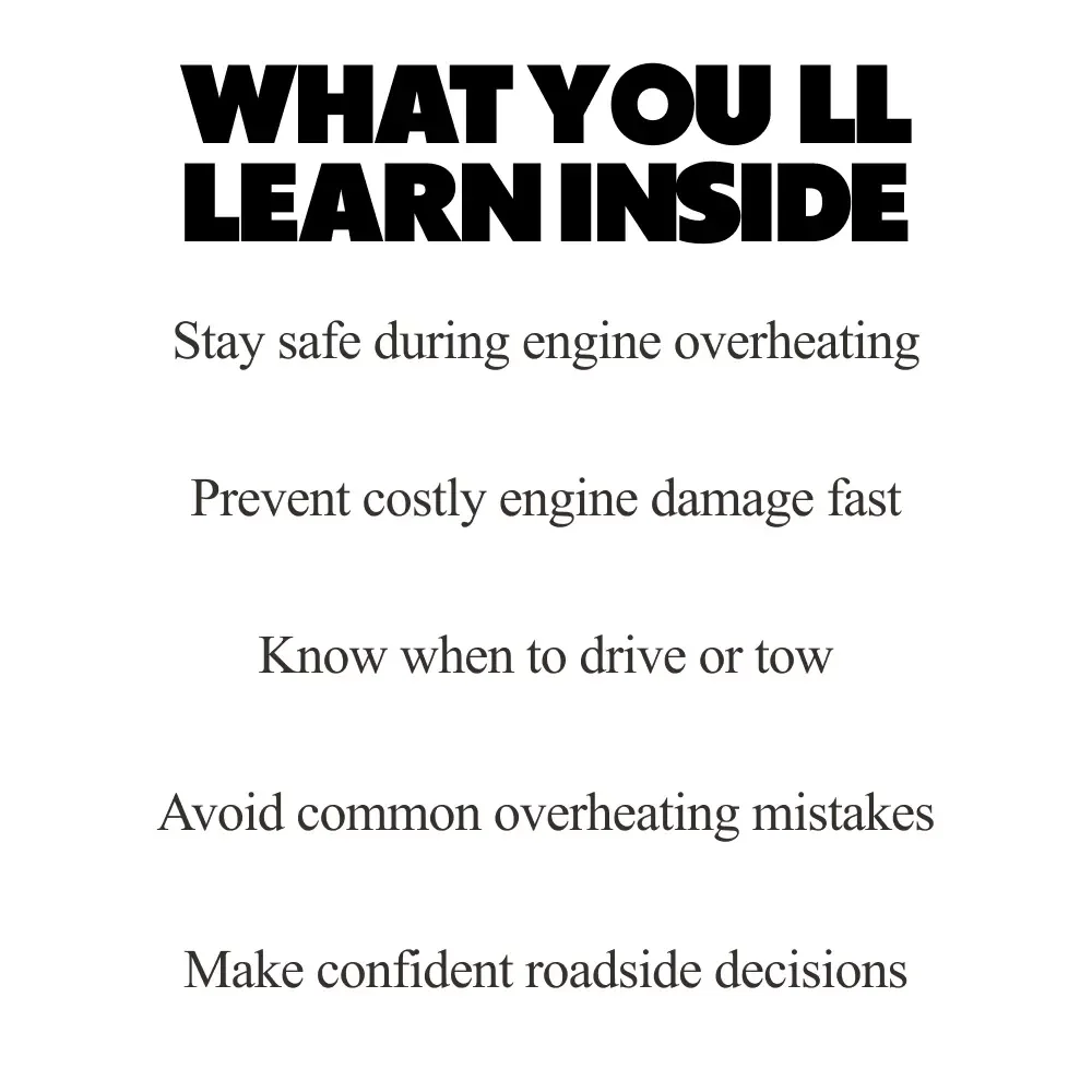 Engine Heat Help | Car Overheating Emergency Guide, AI Prompts, Engine Cooling Checklist, Roadside Safety eBook