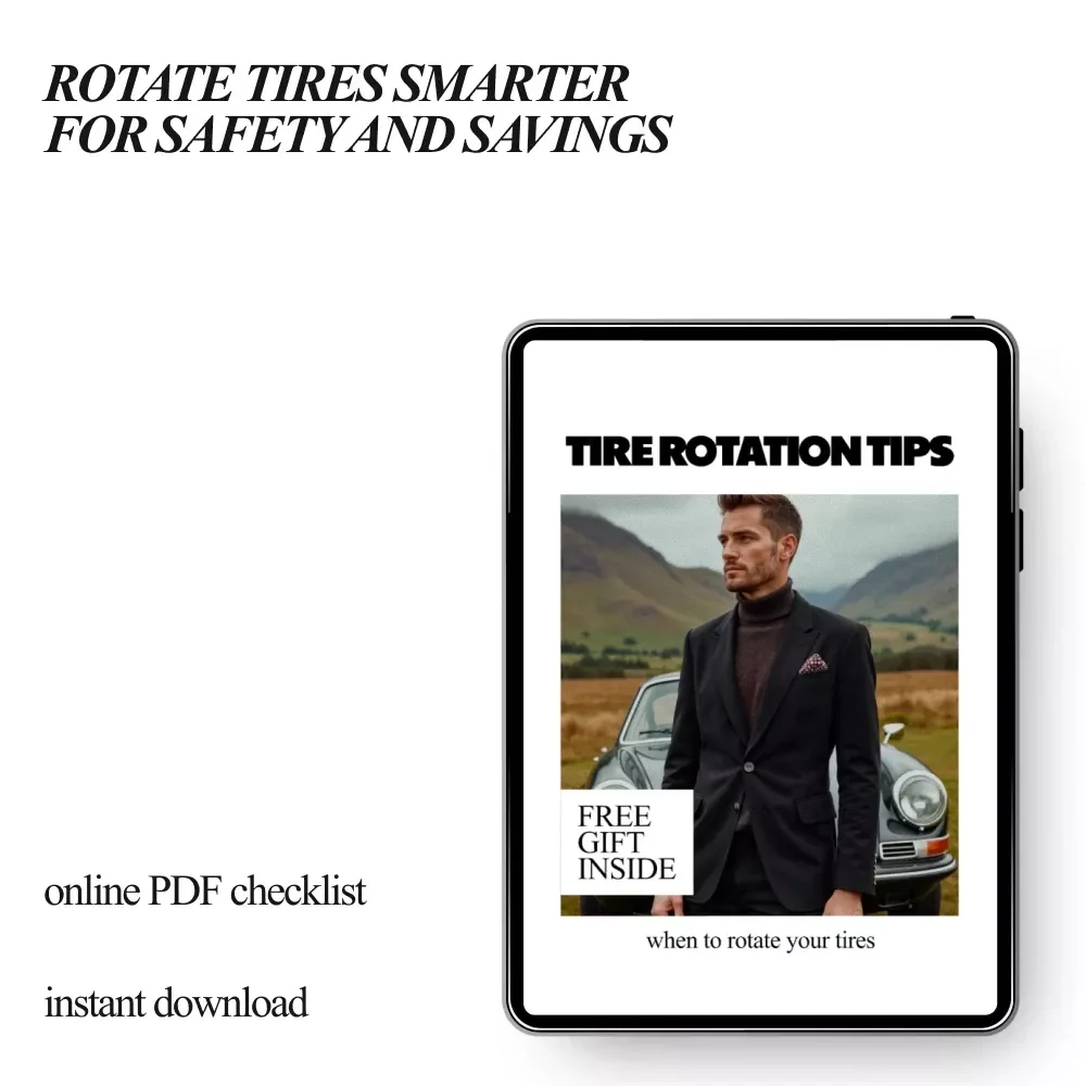 Tire Rotation Tips – Easy Tire Rotation Guide, Vehicle Maintenance Checklist, Car Care eBook, Auto Safety & Fuel Efficiency Digital Download