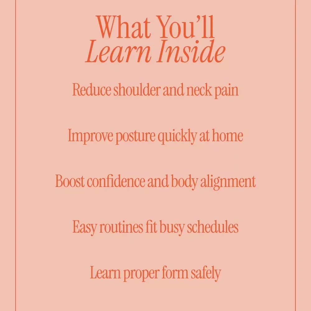Exercises to Correct Rounded Shoulders – Easy Posture Correction Exercises for Rounded Shoulders Guide | Digital Download