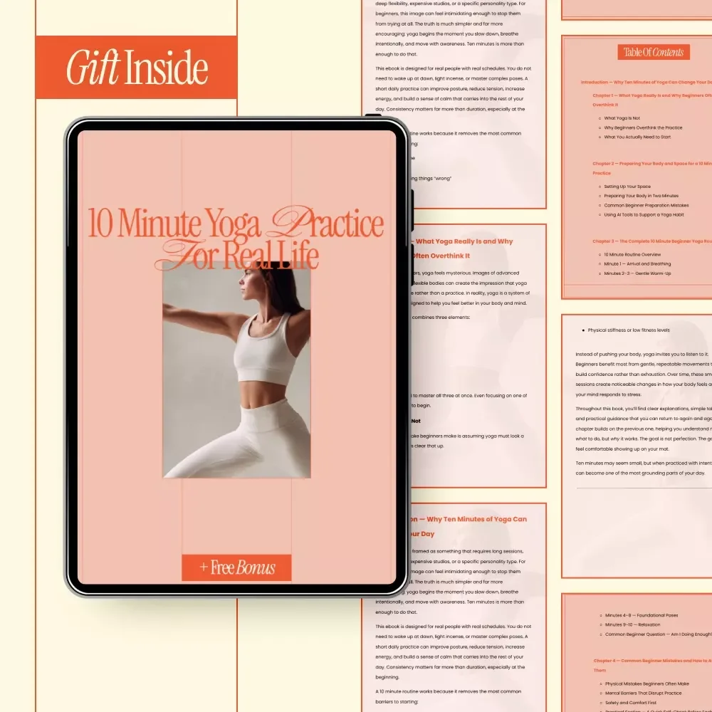 10 Minute Yoga Practice for Real Life | Beginner Yoga Guide, Simple Daily Yoga Routine, Mindful Movement eBook for Busy People