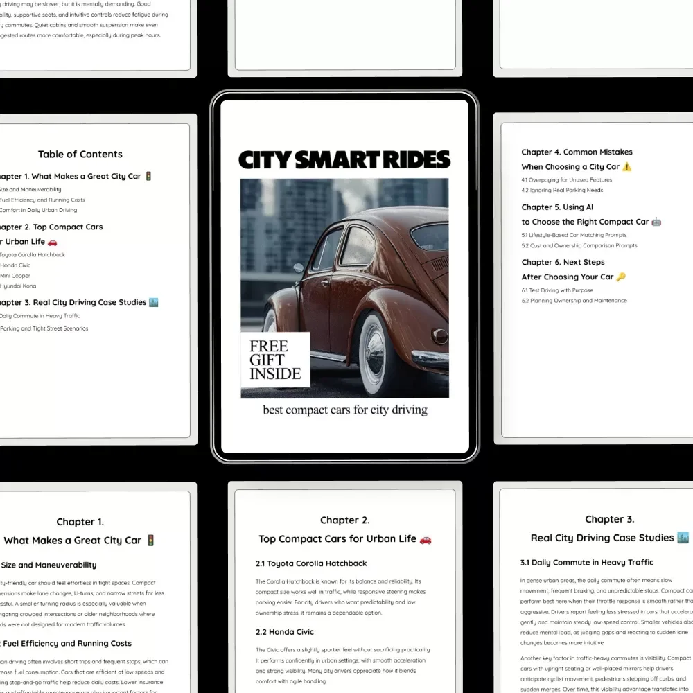 City Smart Rides | Practical Ebook Guide to the Best Compact Cars fo City Driving, Urban Car Buying Checklist & Real City Case Studies