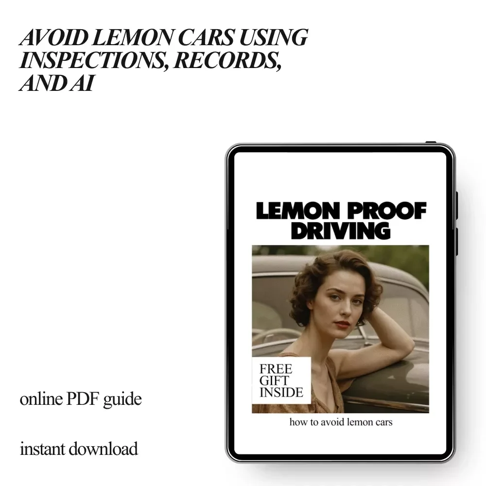 Lemon-Proof Driving – Smart Buyer eBook Guide on How to Avoid Lemon Cars, Spot Red Flags, Use AI Research & Buy with Confidence