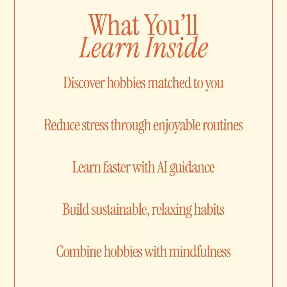 How AI Can Help You Learn a New Hobby for Stress Relief – Digital eBook Guide, AI Wellness Learning, Mindful Hobbies, Stress Relief Routine, Self-Care Download