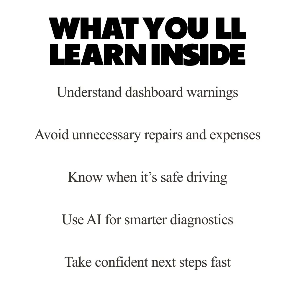 Engine Light Decoded – Check Engine Light Guide, Car Diagnostic eBook, Engine Warning Light Checklist for Drivers