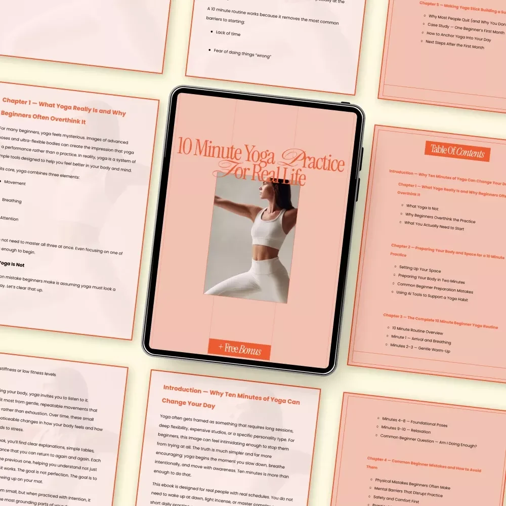 10 Minute Yoga Practice for Real Life | Beginner Yoga Guide, Simple Daily Yoga Routine, Mindful Movement eBook for Busy People