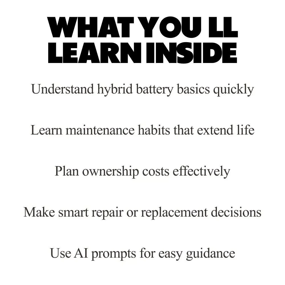 Hybrid Battery Lifespan Explained Simply — Ultimate Guide, eBook & Checklist for Hybrid Car Owners, AI Prompts, Maintenance Tips, Cost Planning & Longevity Strategies