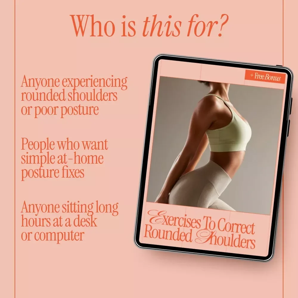 Exercises to Correct Rounded Shoulders – Easy Posture Correction Exercises for Rounded Shoulders Guide | Digital Download