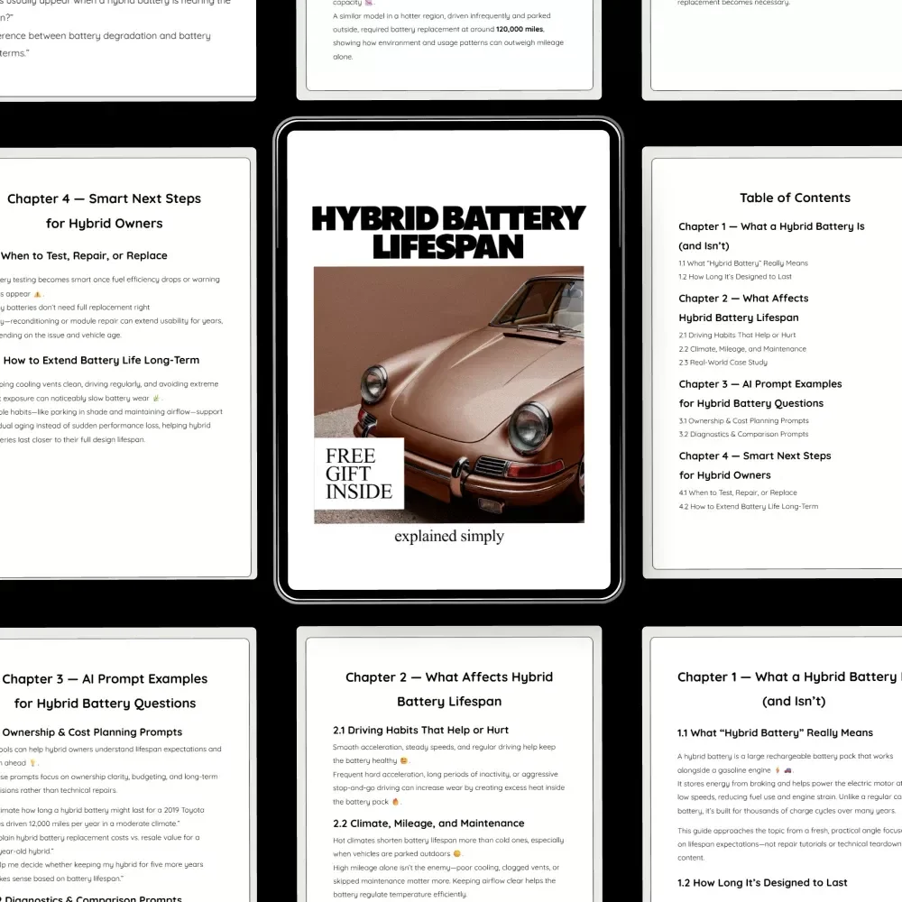 Hybrid Battery Lifespan Explained Simply — Ultimate Guide, eBook & Checklist for Hybrid Car Owners, AI Prompts, Maintenance Tips, Cost Planning & Longevity Strategies
