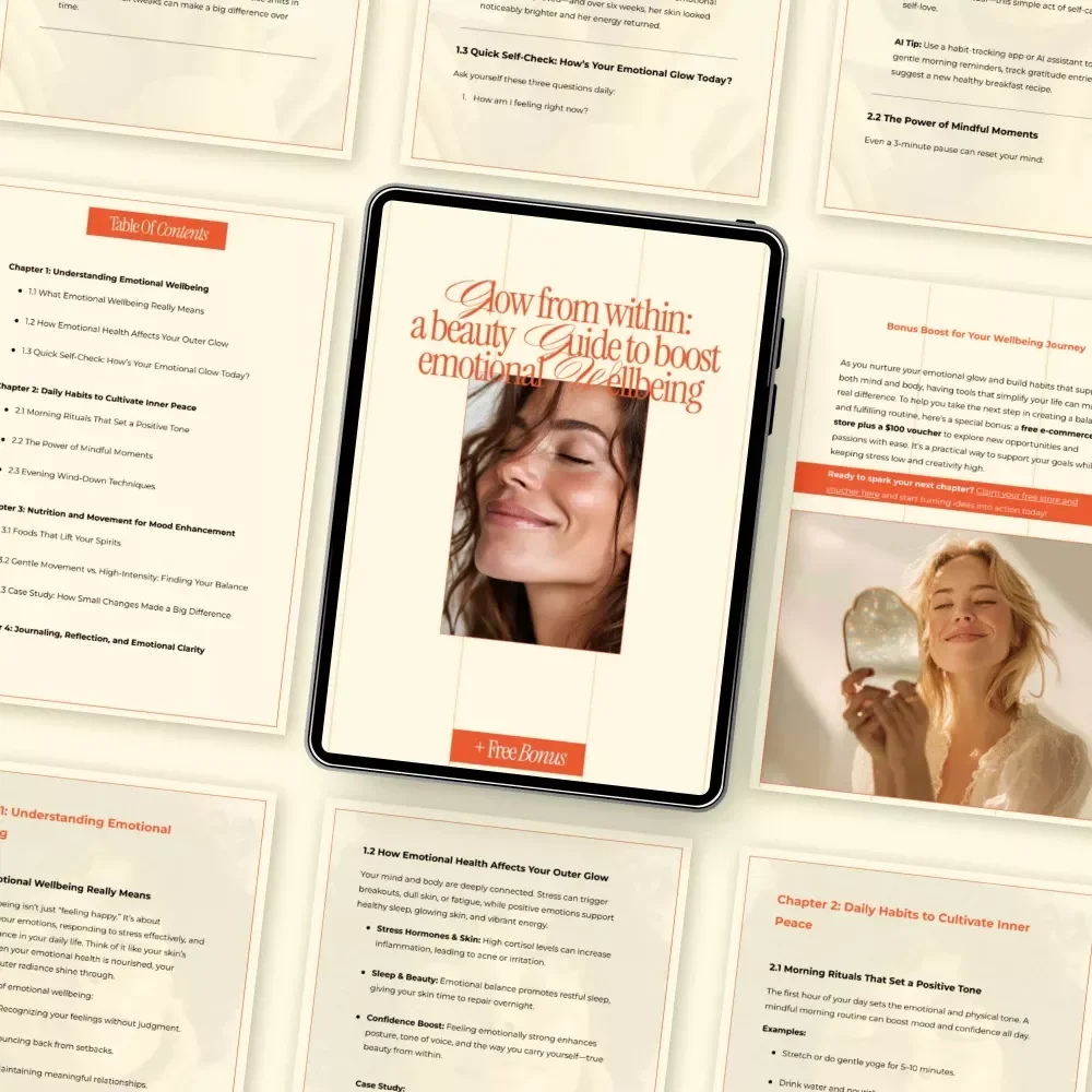 Glow from Within: A Beauty Guide to Boost Emotional Wellbeing | How to Improve Emotional Wellbeing eBook | Self-Care, Mindset & Inner Glow Digital Download
