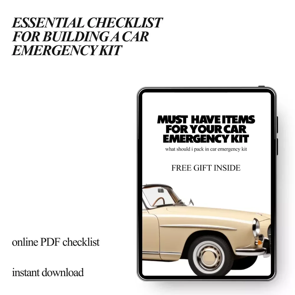 Must-Have Items for Your Car Emergency Kit – Printable Car Emergency Checklist, Roadside Safety Guide, Digital Download for Drivers