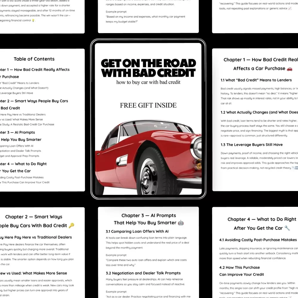 Get on the Road With Bad Credit | Smart Guide on how to buy car with bad credit | Digital Download