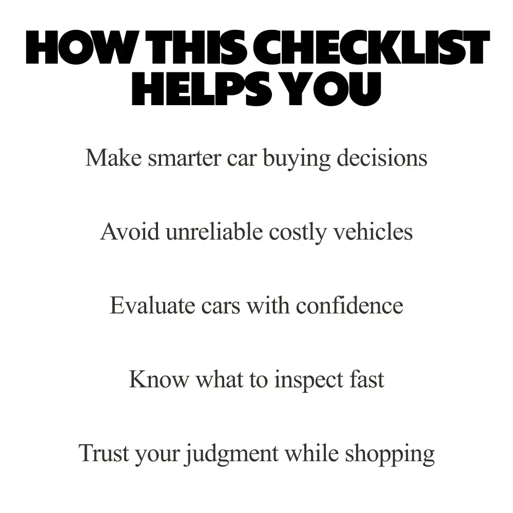 The Reliable Ride Checklist: Spot Cars That Last | Printable Car Buying Guide for Beginners | How to Tell If a Car Is Reliable